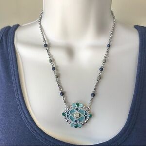 Lia Sophia Slate Blue and Sea Green Necklace